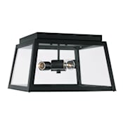 Capital Lighting Leighton 3 Light 15" Wide Outdoor Flush Mount Ceiling Fixture Black