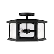 Capital Lighting Walton 6 Light 16" Wide Outdoor Semi-Flush Drum Ceiling Fixture Black
