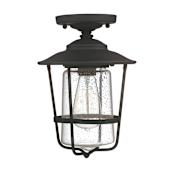 Capital Lighting Creekside 12" Tall Outdoor Semi-Flush Lantern Ceiling Fixture Black