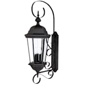 Capital Lighting Carriage House 3 Light 36" Tall Outdoor Wall Sconce Black