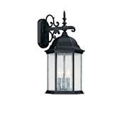 Capital Lighting Main Street 3 Light 19" Tall Outdoor Wall Sconce Black