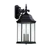 Capital Lighting Main Street 3 Light 26" Tall Outdoor Wall Sconce Black