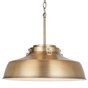 Capital Lighting Oakwood Single Light 18" Wide Pendant Aged Brass