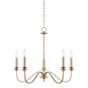 Capital Lighting Weston 5 Light 26" Wide Candle Style Chandelier Matte Brass