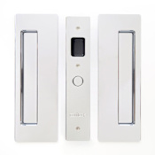 Cavilock Magnetic Latching Passage Pocket Door Pull for 1-3/8 Inch Door Thickness Bright Chrome