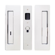 Cavilock Magnetic Privacy Pocket Door Pull Set with RH Snib/LH Emergency for 1-3/8 Inch Thick Doors Bright Chrome