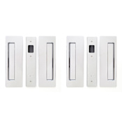 Cavilock Non-Magnetic Bi-Parting Passage Pocket Door Pull Set for 1-3/8 Inch Thick Doors Bright Chrome