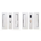 Cavilock Magnetic Bi-Parting Privacy Pocket Door Pull Set for 1-3/8 Inch Thick Doors Bright Chrome
