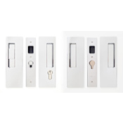 Cavilock Magnetic Latching Keyed Entry Double Door Pocket Door Set for 1-3/8 Inch Door Thickness Bright Chrome