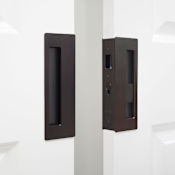 Cavilock Magnetic Latching Privacy Dual Pocket Door Set for 1-3/4 Inch Door Thickness Oil Rubbed Bronze