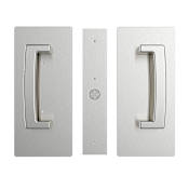 Cavilock CL400 ADA Passage Pocket Door Set with Magnetic Latch for 1-3/4 Inch Door Thickness Satin Chrome