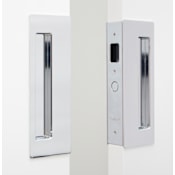Cavilock Magnetic Latching Passage Double Door Pocket Door Set for 1-3/4 Inch Door Thickness Bright Chrome