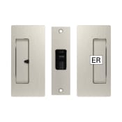 Cavilock CL200 Magnetic Privacy Pocket Door Set with Snib and Emergency Release for 1-3/8 Inch Door Thickness Satin Nickel