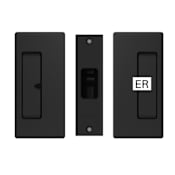Cavilock CL200 Magnetic Privacy Pocket Door Set with Snib and Emergency Release for 1-3/4 Inch Door Thickness Matte Black