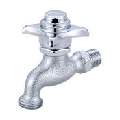 Central Brass Single Handle Self-Close Wall Mounted Bathroom Faucet with Grip Handle Rough Chrome