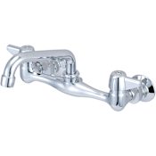 Central Brass 1.5 GPM Wall Mounted Kitchen Faucet with 6" Swivel Spout and Lever Handles Polished Chrome
