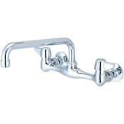 Central Brass 1.5 GPM Wall Mounted Kitchen Faucet with 10" Swivel Spout and Lever Handles Polished Chrome