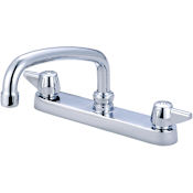 Central Brass 1.5 GPM Deck Mounted Kitchen Faucet with 8" Swivel Spout and Lever Handles Polished Chrome