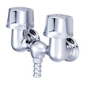 Central Brass Double Handle Tub Filler with Adjustable Flanges Polished Chrome