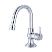 Central Brass 1.5 GPM Single Handle Bar Faucet with 4-5/16" Fixed Gooseneck Spout Polished Chrome