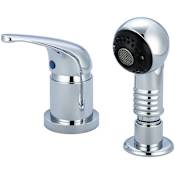 Central Brass 2.0 GPM Single Handle Shampoo Faucet with Pull-Out Spray Head Polished Chrome