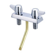Central Brass Double Handle Shampoo Faucet Trim with 3-Hole 4” Installation Polished Chrome