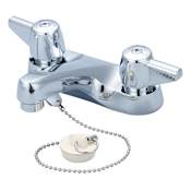 Central Brass 1.2 GPM Double Handle Bathroom Faucet with Lever Handles, Chain and Stopper Polished Chrome