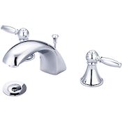 Central Brass 1.2 GPM Double Handle Widespread Bathroom Faucet with Pop-Up Drain Assembly Polished Chrome
