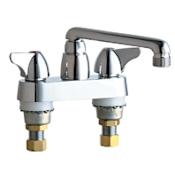 Chicago Faucets Deck Mounted 4" Centers Laundry Faucet with Cast Swing Spout and Single Wing Handles Chrome