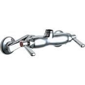 Chicago Faucets Wall Mounted Utility Faucet with Lever Handles - Less Spout Chrome