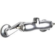 Chicago Faucets Wall Mounted Service Sink Faucet Less Handles and Spout - Commercial Grade Chrome