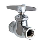 Chicago Faucets Straight Stop Valve Fitting with Slow Compression Cartridge Chrome