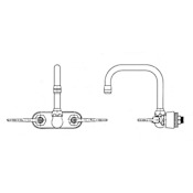 Chicago Faucets Commercial Grade Centerset Laundry / Service Faucet with Wrist Blade Handles - 4" Faucet Centers Chrome