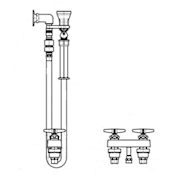 Chicago Faucets Wall Mounted Service Sink Faucet with 44" Hose and Cross Handles - Commercial Grade Chrome