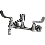 Chicago Faucets Wall Mounted Utility Faucet with Vacuum Breaker Swing Spout and Wrist Blade Handles Chrome