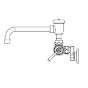 Chicago Faucets Wall Mounted Service Sink Faucet with Cast Atmospheric Vacuum Breaker Swing Spout and Metal Lever Handles Chrome