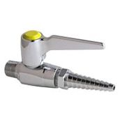 Chicago Faucets Gas Ball Valve with 3/8" NPT Male Thread Inlet and Metal Lever Handle with Vacuum Index Button Chrome