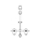 Chicago Faucets Wall Mounted Service Sink Faucet with Concealed Piping Elevated Vacuum Breaker, Spout, Pail Hook, Wall Brace, Tear Drop Escutcheons and Metal Lever Handles Chrome