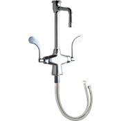 Chicago Faucets Single Hole Lab Faucet with Wrist Blade Handles and High-Arch Vacuum Breaker Spout - Commercial Grade Chrome