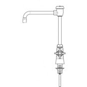 Chicago Faucets Single Hole Lab Faucet with Cross Handles and High Arch Vacuum Breaker Spout Chrome