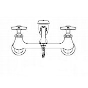 Chicago Faucets Wall Mounted Lab Faucet with Cross Handles and Swinging Vacuum Breaker Spout Chrome
