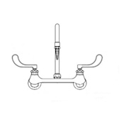 Chicago Faucets Wall Mounted Lab Faucet with Wrist Blade Handles and High Arch Vacuum Breaker Spout Chrome