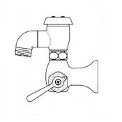 Chicago Faucets Wall Mounted Hose Faucet with 3/4" Treaded Male Outlet and Lever Handle - Commercial Grade Chrome