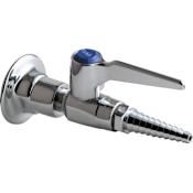 Chicago Faucets Wall Flange with Gas Ball Valve, Removable Serrate Nozzle Outlet and Metal Lever Handle Chrome