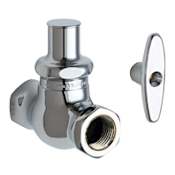 Chicago Faucets Straight Stop Fitting with Quaturn Compression Cartridge Chrome