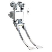 Chicago Faucets Hot and Cold Water Pedal Box with Extended Pedals and Fast Cycle Metering Cartridge Chrome