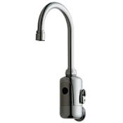 Chicago Faucets Wall Mounted Metering Faucet with Electronic Sensor and Automatic Shut-Off Chrome
