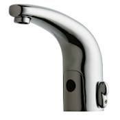 Chicago Faucets Single Hole Metering Faucet with Electronic Sensor and Automatic Shut-Off Chrome