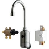 Chicago Faucets Wall Mounted Metering Faucet with Electronic Sensor and Automatic Shut-Off Chrome