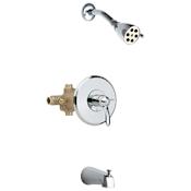 Chicago Faucets 2.5 GPM Tub and Shower Trim Package with Single Function Shower Head and Diverting Tub Spout Chrome